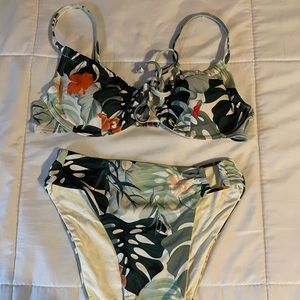 Toluca Tropical Print Bikini - Green and Orange